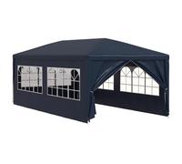 vidaXL Party Tent - Outdoor Garden Marquee with - Steel Frame, 3x6m, Blue - UV and Water- with Side Panels and Zip Door Panel