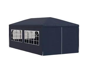 vidaXL Party Tent - Outdoor Garden Marquee with - Steel Frame, 3x6m, Blue - UV and Water- with Side Panels and Zip Door Panel