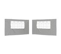 vidaXL Party Tent Sidewall 2 pcs 400 x 195 cm Light Grey PE and Steel