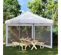 vidaXL Party Tent Sidewall 2 pcs White and Black Mesh, White