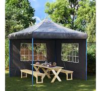 vidaXL Party Tent Sidewall 2 pcs with Window PE Anthracite