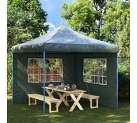 vidaXL Party Tent Sidewall 2 pcs with Window PE Green