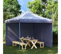 vidaXL Party Tent Sidewall 2 pcs with Zipper PE Blue