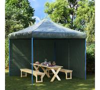 vidaXL Party Tent Sidewall 2 pcs with Zipper PE Green