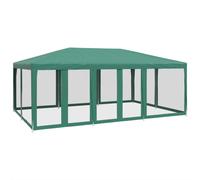 vidaXL Party Tent with 10 Mesh Sidewalls Green 6x4 m HDPE