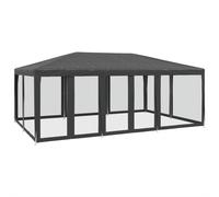 vidaXL Party Tent with 10 Mesh Sidewalls Party Gazebo Canopy Anthracite HDPE