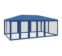 vidaXL Party Tent with 10 Mesh Sidewalls Party Gazebo Canopy Marquee Blue HDPE