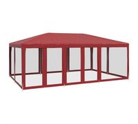vidaXL Party Tent with 10 Mesh Sidewalls Party Gazebo Canopy Marquee Red HDPE