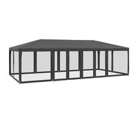 vidaXL Party Tent with 12 Mesh Sidewalls Party Gazebo Canopy Anthracite HDPE