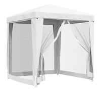vidaXL Party Tent with 4 Mesh Sidewalls 2m White Garden Canopy Gazebo Marquee