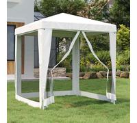 Party Tent with 4 Mesh Sidewalls 2x2 m White