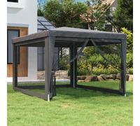 vidaXL Party Tent with 4 Mesh Sidewalls Anthracite 3x4 m HDPE NEW
