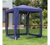 vidaXL Party Tent with 4 Mesh Sidewalls Blue 2x2 m HDPE