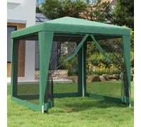 vidaXL Party Tent with 4 Mesh Sidewalls Green 2.5x2.5 m HDPE
