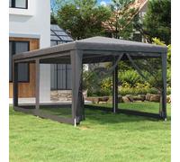 (Anthracite, 296 x 594 x 258 cm (L x W x H)) vidaXL Party Tent with Mesh Sidewalls Canopy Gazebo Multi Colours Multi Sizes