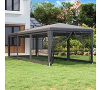 vidaXL Party Tent with 8 Mesh Sidewalls Anthracite 3x9 m HDPE, Black