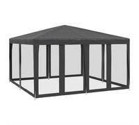 vidaXL Party Tent with 8 Mesh Sidewalls Party Gazebo Canopy Anthracite HDPE