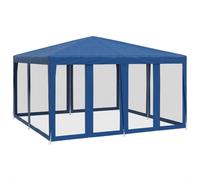 vidaXL Party Tent with 8 Mesh Sidewalls Party Gazebo Canopy Marquee Blue HDPE