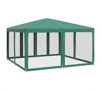 vidaXL Party Tent with 8 Mesh Sidewalls Party Gazebo Canopy Marquee Green HDPE