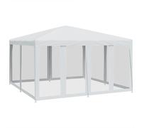vidaXL Party Tent with 8 Mesh Sidewalls Party Gazebo Canopy Marquee White HDPE