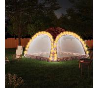 vidaXL Party Tent with LED and 4 Sidewalls 3.6x3.6x2.3 m Camouflage