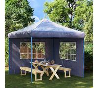 Garden Furniture Set Partytent Sidewall 2 pcs with Window PE Blue