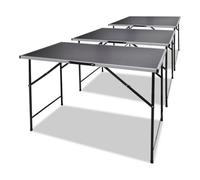 Foldable Pasting Table 3pcs Black Aluminium Wallpaper Craft Project vidaXL