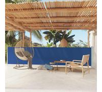 vidaXL Patio Retractable Side Awning 117x600 cm Blue