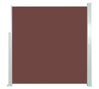vidaXL Patio Retractable Side Awning 140x300 cm, Polyester Outdoor Privacy Screen with Auto-Roll Back Function, Terrace/Balcony Wind & Sun Protector - Brown