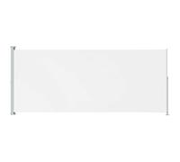 vidaXL Patio Retractable Side Awning - Cream and Grey, UV-Water-Tear Resistant Polyester, Easy Installation, Automatic Roll-Back, Wind Sun Protector, Ideal for Terrace Patio Balcony.