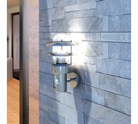 vidaXL Patio Wall Light Stainless Steel with Motion Sensor Outdoor Garden Lamp