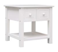 vidaXL Side Table White 40x40x40 cm Paulownia Wood UK