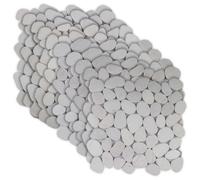 vidaXL Pebble Tiles White 30 x 30 cm River Pebble
