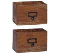 vidaXL Pencil Case Multicolour 18 x 10 x 12 cm Solid Mahogany Wood