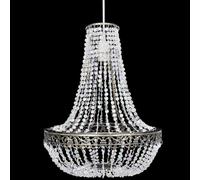 vidaXL Crystal Pendant Chandelier - Elegant and Classic Design, Durable Steel Frame, Clear Plastic Crystal, Suitable for Living Room, Dining Room, Foyer - Bulb not included