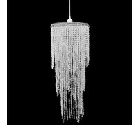vidaXL Elegant Crystal Pendant Chandelier - Classic Royal Designed Hanging Ceiling Light - Ideal for Living Room, Dining Room & Foyer - Steel Frame, Transparent