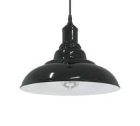 vidaXL Pendant Lamp Height Adjustable E27 Gloss Black Ø 31 cm Metal