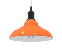 vidaXL Pendant Lamp Height Adjustable E27 Gloss Orange Ø 31 cm Metal