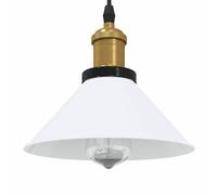 vidaXL Pendant Lamp Height Adjustable E27 Gloss White Ø 22 cm Metal