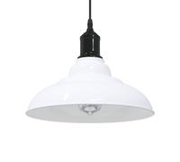 vidaXL Pendant Lamp Height Adjustable E27 Gloss White Ø 31 cm Metal