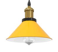 vidaXL Pendant Lamp Height Adjustable E27 Gloss Yellow Ø 22 cm Metal