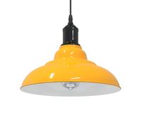 vidaXL Pendant Lamp Height Adjustable E27 Gloss Yellow Ø 31 cm Metal