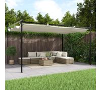 (cream, 395 x 292 x 230 cm) vidaXL Pergola with Retractable Roof Outdoor Canopy Shade Garden Gazebo Tent