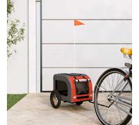 vidaXL Pet Bike Trailer Animal Print Orange and grey 124 x 53 x 53 cm