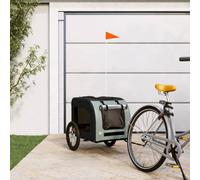 Vidaxl Pet Bike Trailer Black And Grey Oxford Fabric And Iron