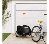 vidaXL Dog Bike Trailer Black Oxford Fabric and Iron 01 UK HOT