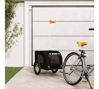 vidaXL Dog Bike Trailer with Iron Frame and Black Oxford Fabric- Commuting and Cycling Accessory for Pet Transport- Holds Up to 45 kgs