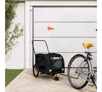 vidaXL Pet Bike Trailer Black Oxford Fabric and Iron, Black