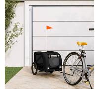 vidaXL Pet Bike Trailer Black Oxford Fabric and Iron