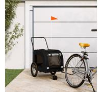 vidaXL Pet Bike Trailer Black Oxford Fabric and Iron